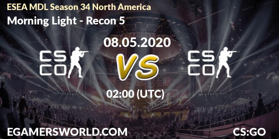 Morning Light - Recon 5: прогноз. 14.05.2020 at 02:05, Counter-Strike (CS2), ESEA MDL Season 34 North America