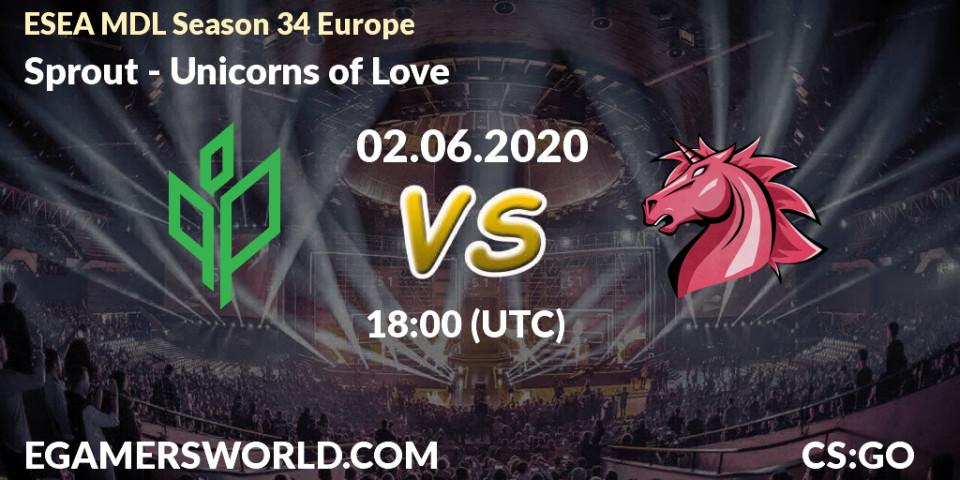Sprout - Unicorns of Love: прогноз. 09.06.2020 at 17:00, Counter-Strike (CS2), ESEA MDL Season 34 Europe