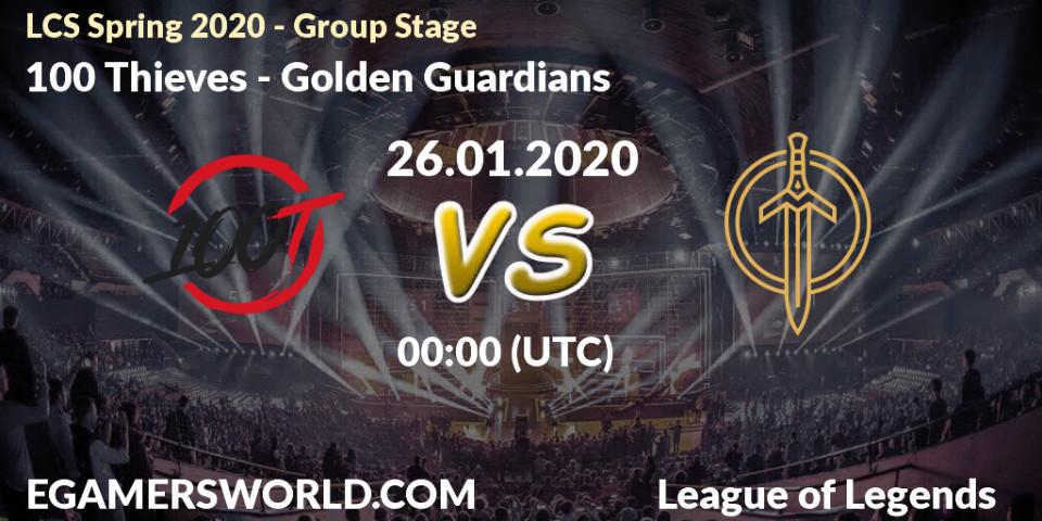 100 Thieves - Golden Guardians: прогноз. 26.01.20, LoL, LCS Spring 2020 - Group Stage
