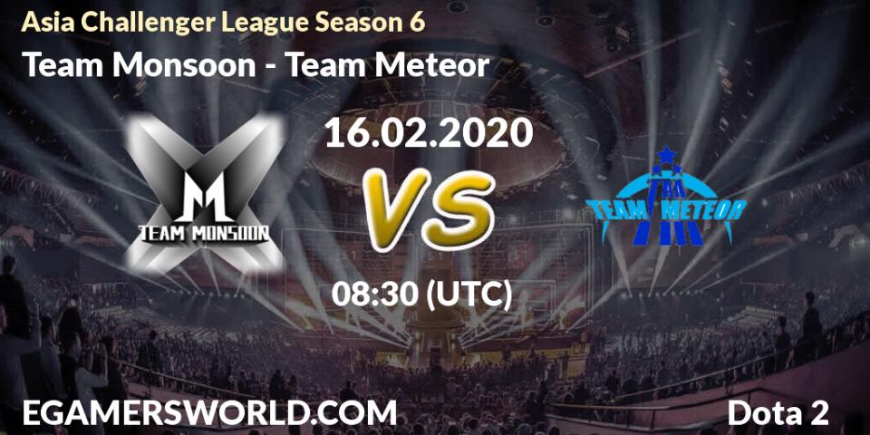 Team Monsoon - Team Meteor: прогноз. 20.02.2020 at 08:31, Dota 2, Asia Challenger League Season 6