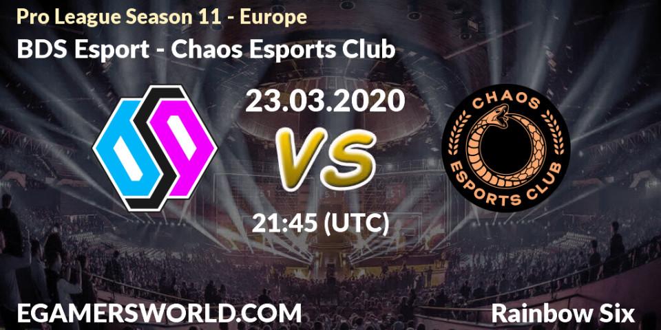 BDS Esport - Chaos Esports Club: прогноз. 23.03.2020 at 21:45, Rainbow Six, Pro League Season 11 - Europe