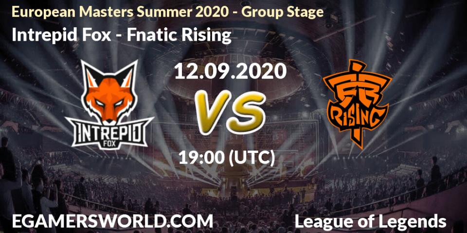 Intrepid Fox - Fnatic Rising: прогноз. 12.09.20, LoL, European Masters Summer 2020 - Group Stage
