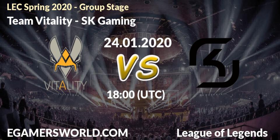 Team Vitality - SK Gaming: прогноз. 24.01.20, LoL, LEC Spring 2020 - Group Stage