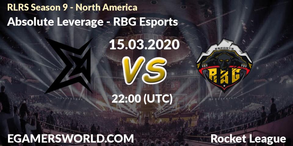Absolute Leverage - RBG Esports: прогноз. 15.03.2020 at 22:00, Rocket League, RLRS Season 9 - North America