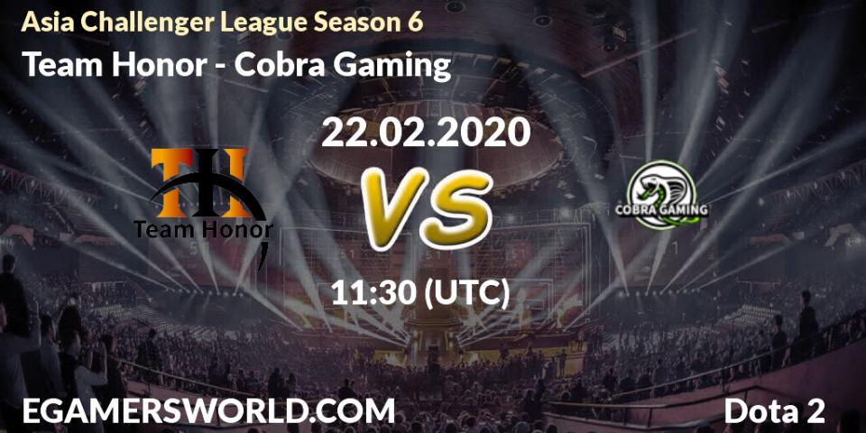 Team Honor - Cobra Gaming: прогноз. 22.02.2020 at 11:56, Dota 2, Asia Challenger League Season 6