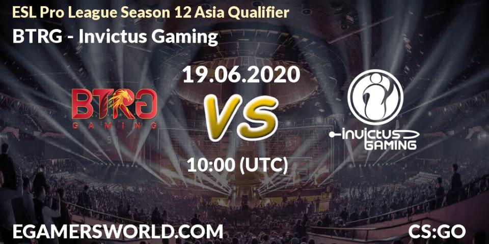 BTRG - Invictus Gaming: прогноз. 19.06.20, CS2 (CS:GO), ESL Pro League Season 12 Asia Qualifier
