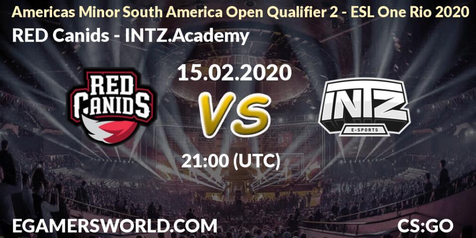 RED Canids - INTZ.Academy: прогноз. 15.02.20, CS2 (CS:GO), Americas Minor South America Open Qualifier 2 - ESL One Rio 2020
