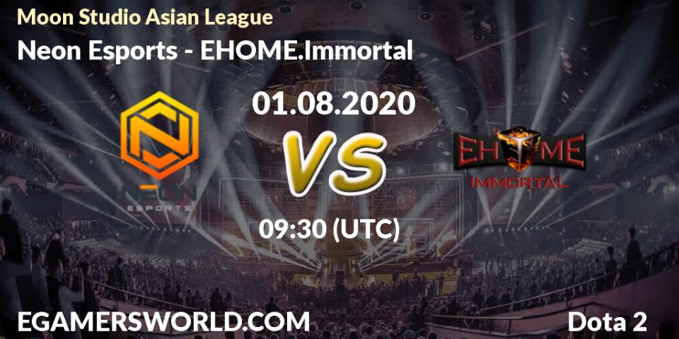 Neon Esports - EHOME.Immortal: прогноз. 01.08.2020 at 09:44, Dota 2, Moon Studio Asian League