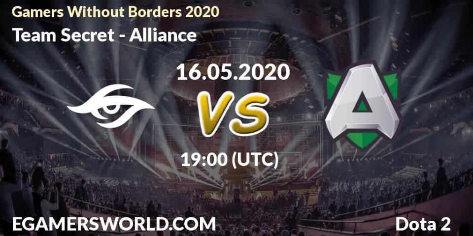 Team Secret - Alliance: прогноз. 16.05.2020 at 16:08, Dota 2, Gamers Without Borders 2020