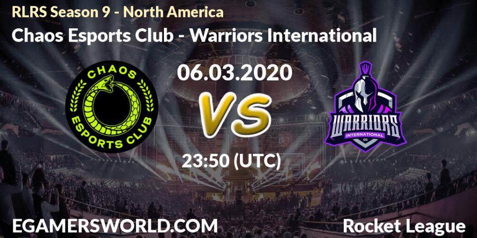 Chaos Esports Club - Warriors International: прогноз. 06.03.20, Rocket League, RLRS Season 9 - North America