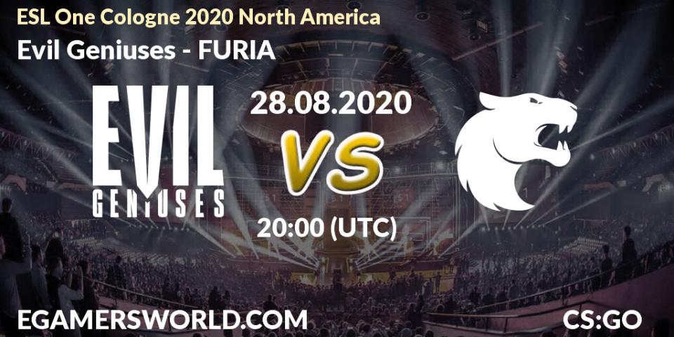 Evil Geniuses - FURIA: прогноз. 28.08.2020 at 20:05, Counter-Strike (CS2), ESL One Cologne 2020 North America