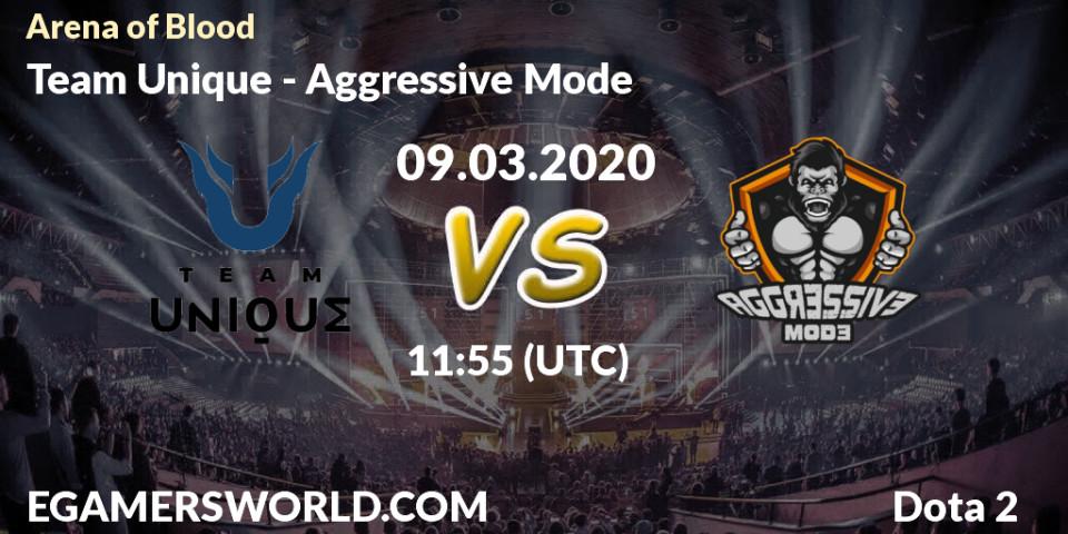 Team Unique - Aggressive Mode: прогноз. 09.03.2020 at 16:24, Dota 2, Arena of Blood