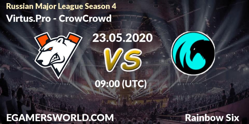 Virtus.Pro - CrowCrowd: прогноз. 23.05.2020 at 09:00, Rainbow Six, Russian Major League Season 4
