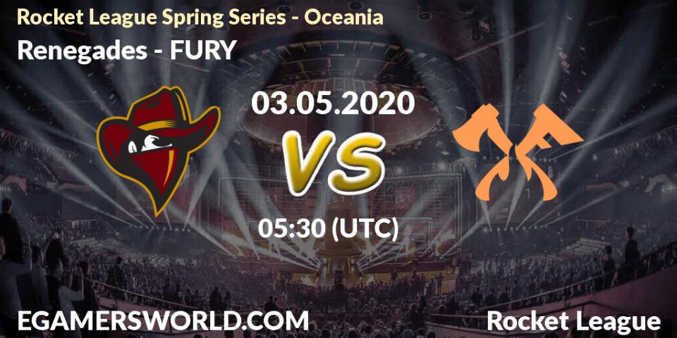 Renegades - FURY: прогноз. 03.05.2020 at 05:30, Rocket League, Rocket League Spring Series - Oceania