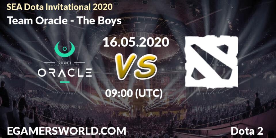 Team Oracle - The Boys: прогноз. 16.05.2020 at 09:11, Dota 2, SEA Dota Invitational 2020