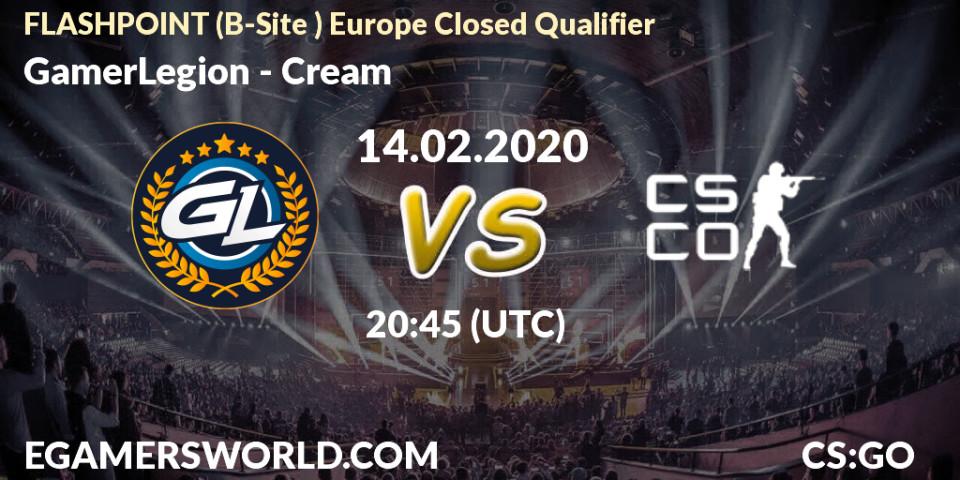 GamerLegion - Cream: прогноз. 14.02.2020 at 20:50, Counter-Strike (CS2), FLASHPOINT Europe Closed Qualifier