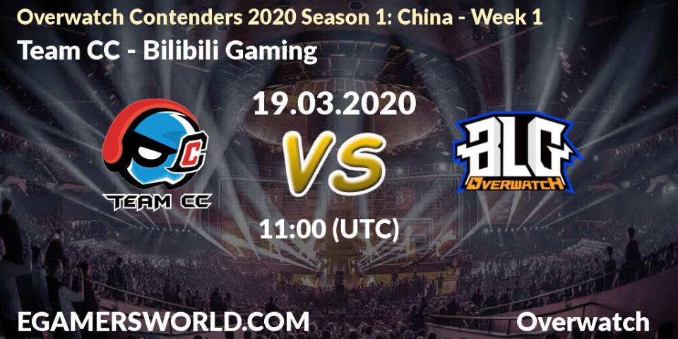 Team CC - Bilibili Gaming: прогноз. 19.03.2020 at 11:00, Overwatch, Overwatch Contenders 2020 Season 1: China - Week 1