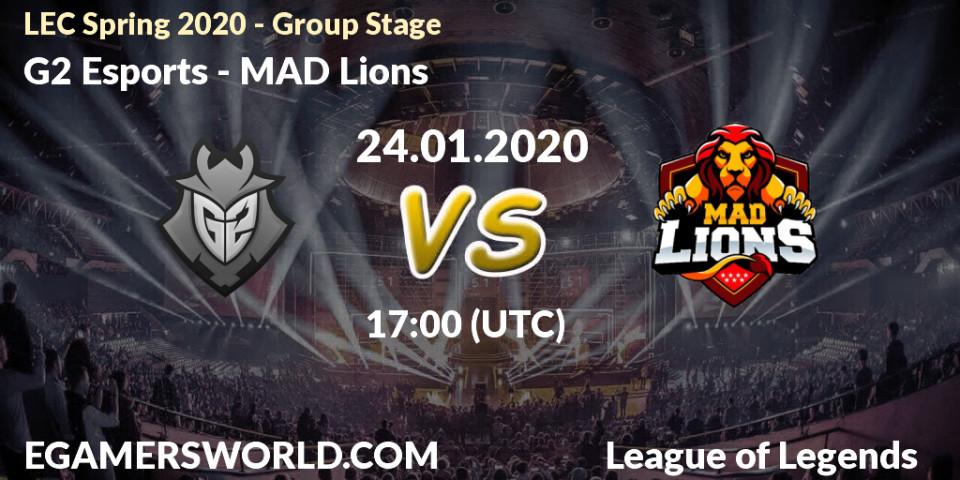 G2 Esports - MAD Lions: прогноз. 24.01.20, LoL, LEC Spring 2020 - Group Stage