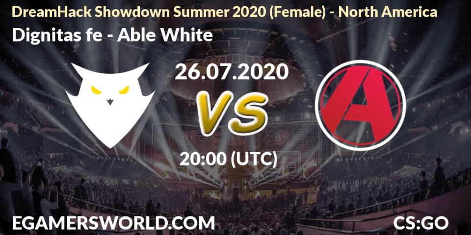 Dignitas fe - Able White: прогноз. 26.07.20, CS2 (CS:GO), DreamHack Showdown Summer 2020 (Female) - North America
