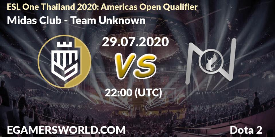 Midas Club - Team Unknown: прогноз. 29.07.20, Dota 2, ESL One Thailand 2020: Americas Open Qualifier