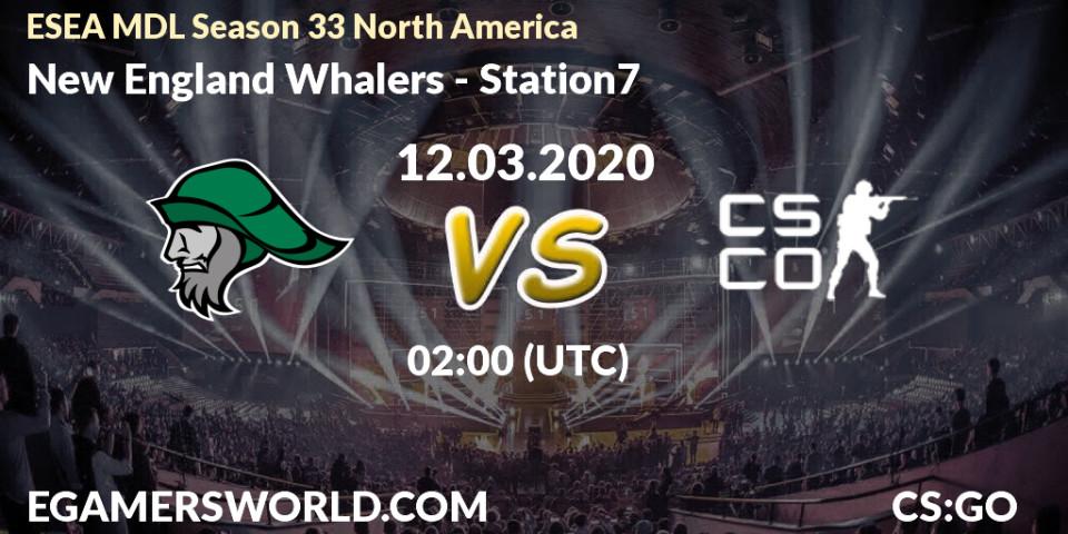 New England Whalers - Station7: прогноз. 12.03.20, CS2 (CS:GO), ESEA MDL Season 33 North America