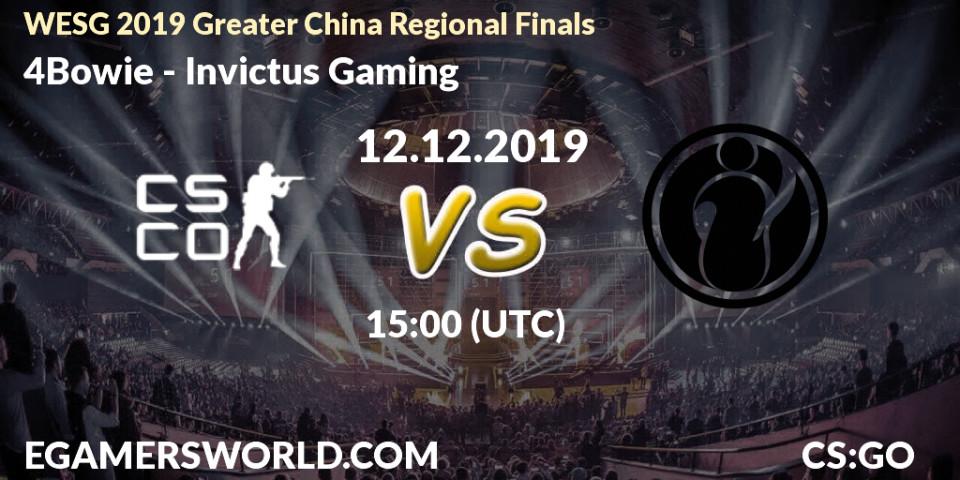4Bowie - Invictus Gaming: прогноз. 12.12.19, CS2 (CS:GO), WESG 2019 Greater China Regional Finals