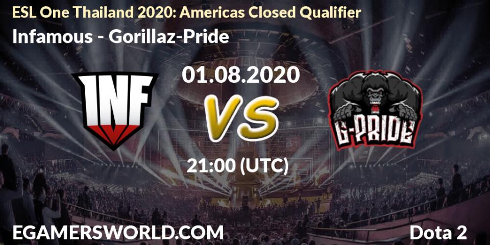 Infamous - Gorillaz-Pride: прогноз. 01.08.20, Dota 2, ESL One Thailand 2020: Americas Closed Qualifier