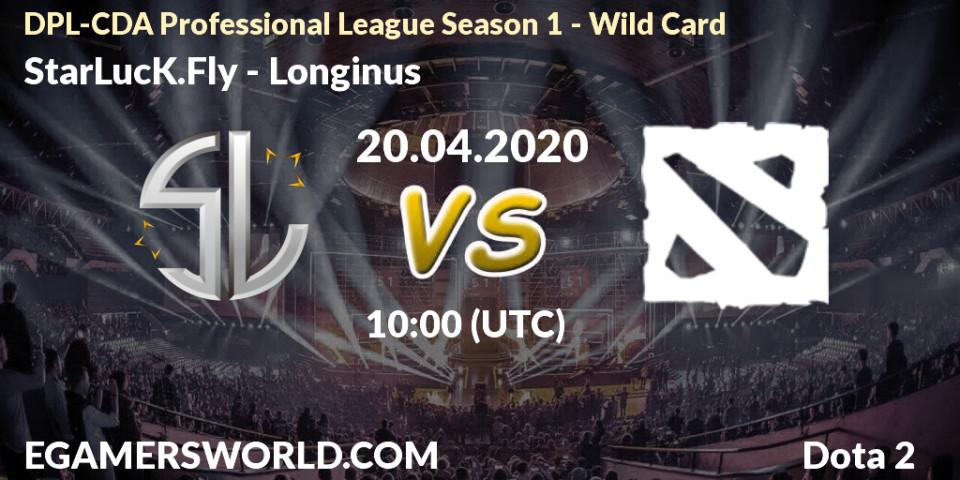 StarLucK.Fly - Longinus: прогноз. 20.04.2020 at 10:17, Dota 2, DPL-CDA Professional League Season 1 - Wild Card