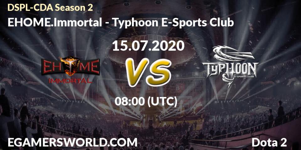 EHOME.Immortal - Typhoon E-Sports Club: прогноз. 15.07.20, Dota 2, Dota2 Secondary Professional League 2020 Season 2