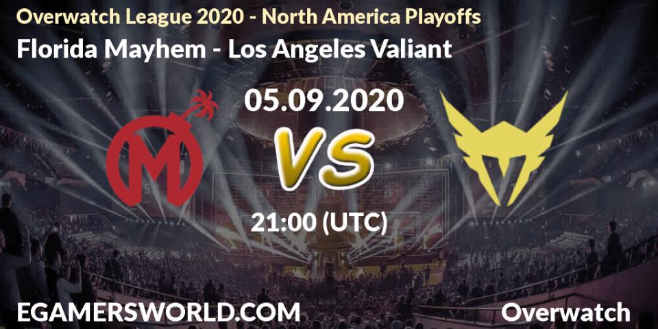 Florida Mayhem - Los Angeles Valiant: прогноз. 05.09.2020 at 21:00, Overwatch, Overwatch League 2020 - North America Playoffs