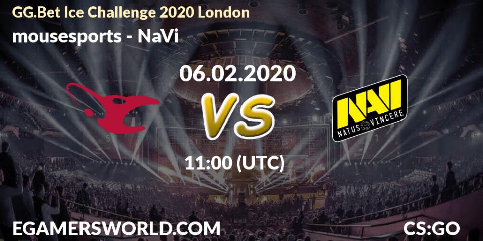 mousesports - NaVi: прогноз. 06.02.2020 at 11:00, Counter-Strike (CS2), GG.Bet Ice Challenge 2020 London