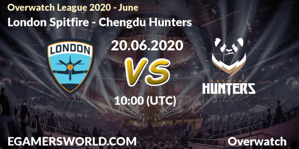 London Spitfire - Chengdu Hunters: прогноз. 20.06.2020 at 10:00, Overwatch, Overwatch League 2020 - June