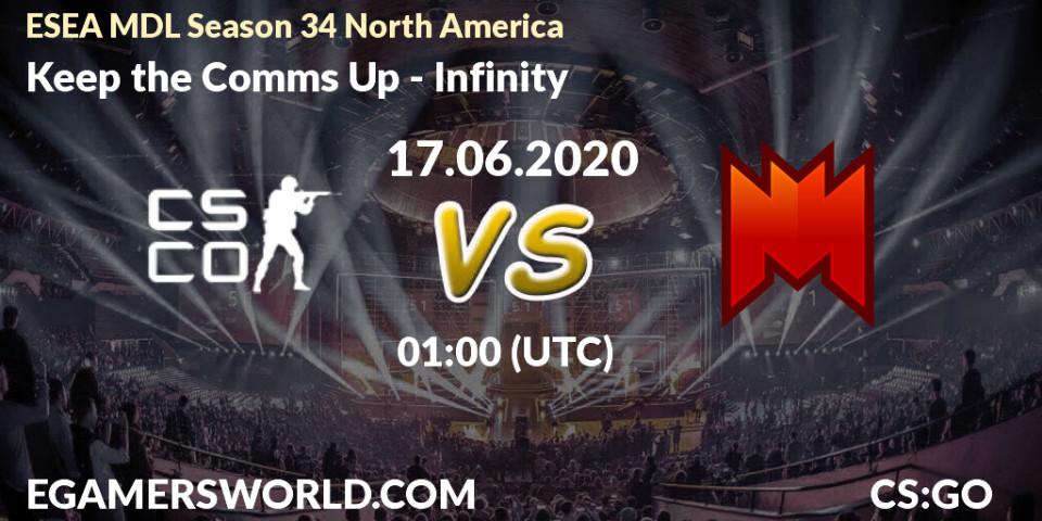 Keep the Comms Up - Infinity: прогноз. 17.06.2020 at 01:05, Counter-Strike (CS2), ESEA MDL Season 34 North America