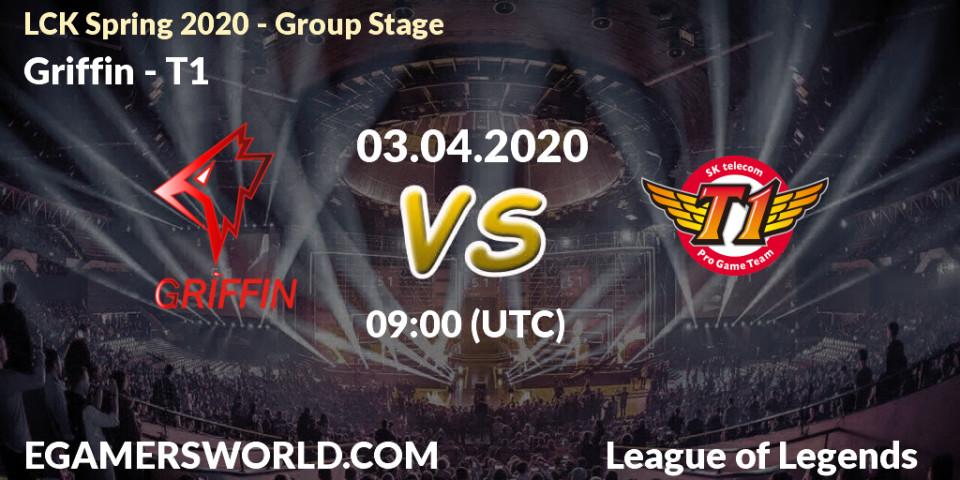 Griffin - T1: прогноз. 03.04.2020 at 07:42, LoL, LCK Spring 2020 - Group Stage