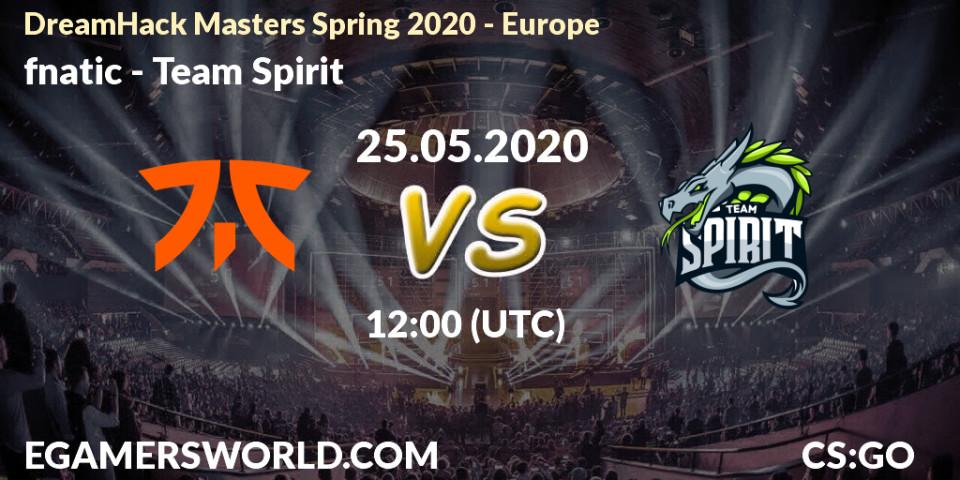 fnatic - Team Spirit: прогноз. 25.05.20, CS2 (CS:GO), DreamHack Masters Spring 2020 - Europe