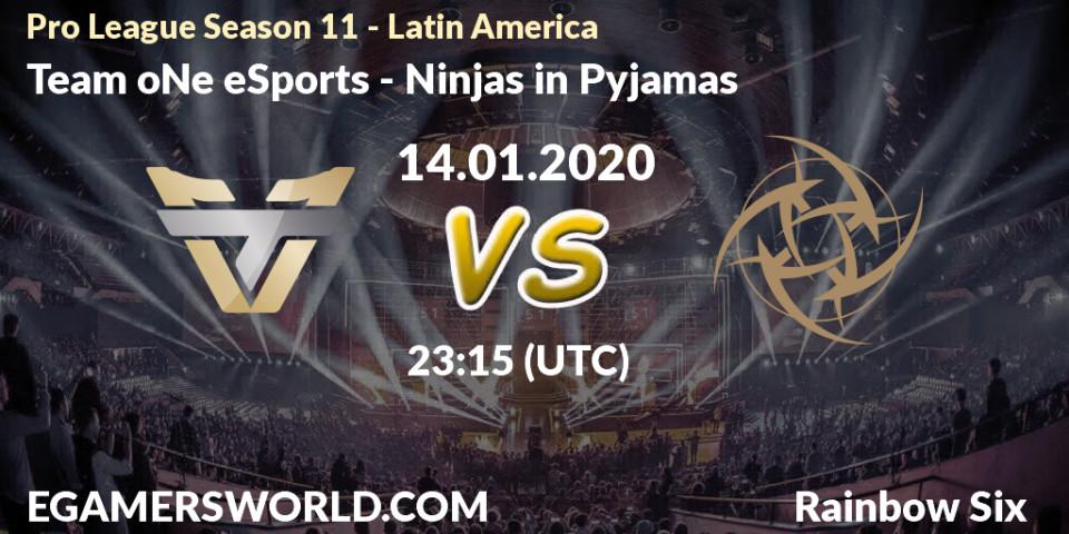 Team oNe eSports - Ninjas in Pyjamas: прогноз. 14.01.20, Rainbow Six, Pro League Season 11 - Latin America