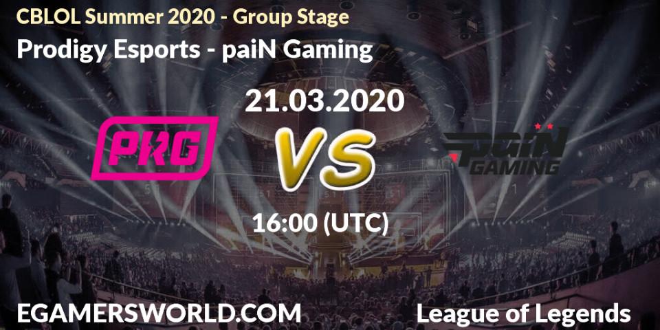 Prodigy Esports - paiN Gaming: прогноз. 10.04.2020 at 16:00, LoL, CBLOL Summer 2020 - Group Stage