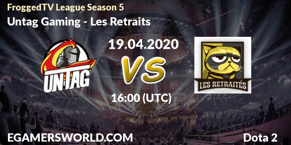 Untag Gaming - Les Retraités: прогноз. 26.04.20, Dota 2, FroggedTV League Season 5
