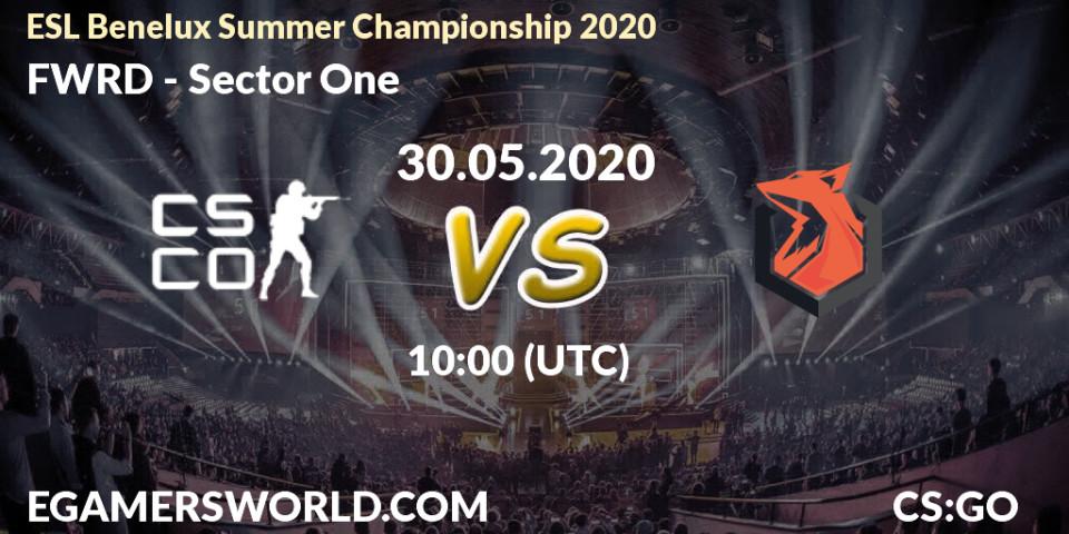 FWRD - Sector One: прогноз. 30.05.2020 at 10:00, Counter-Strike (CS2), ESL Benelux Summer Championship 2020