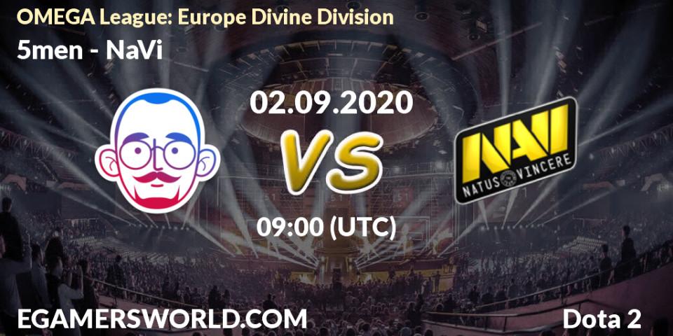 5men - NaVi: прогноз. 02.09.2020 at 09:00, Dota 2, OMEGA League: Europe Divine Division