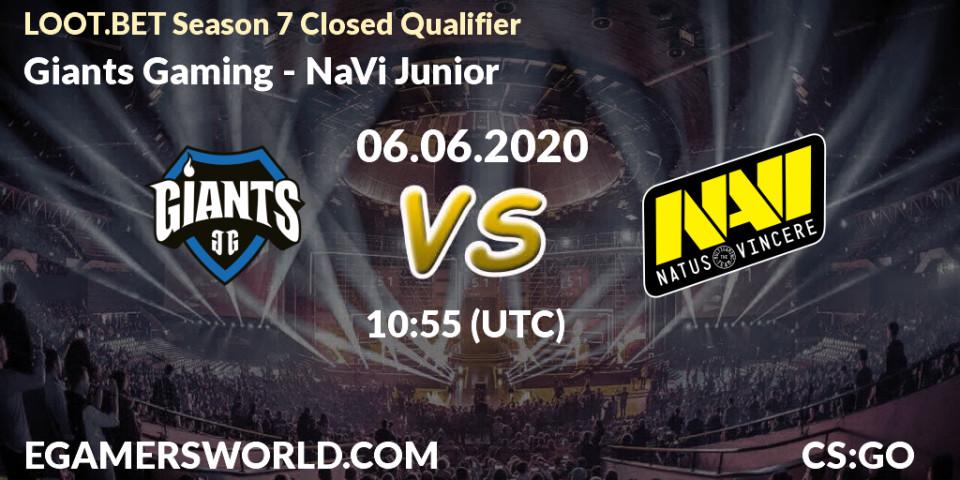 Giants Gaming - NaVi Junior: прогноз. 06.06.2020 at 10:55, Counter-Strike (CS2), LOOT.BET Season 7 Closed Qualifier
