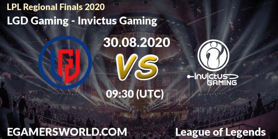 LGD Gaming - Invictus Gaming: прогноз. 30.08.20, LoL, LPL Regional Finals 2020
