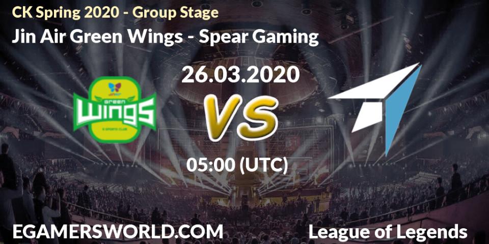 Jin Air Green Wings - Spear Gaming: прогноз. 07.04.2020 at 07:44, LoL, CK Spring 2020 - Group Stage