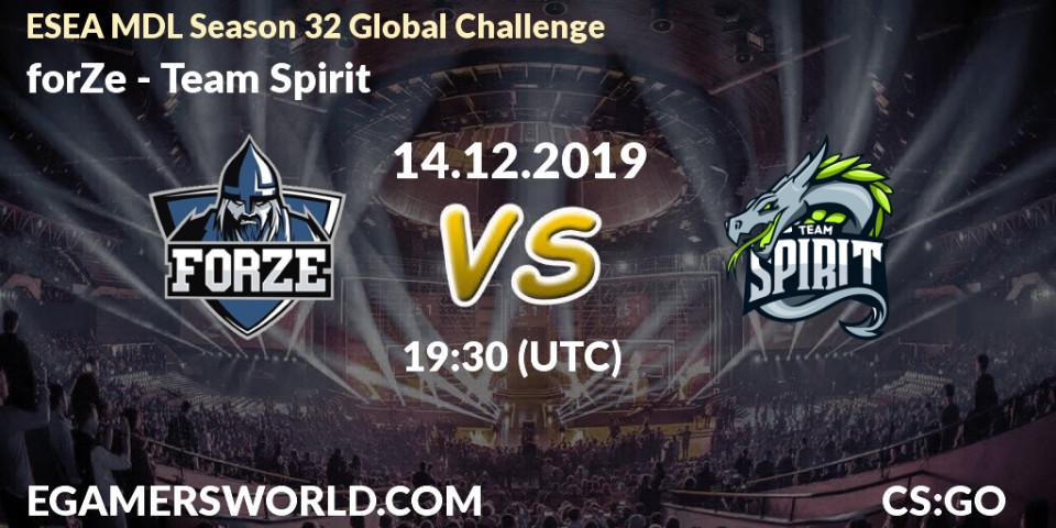 forZe - Team Spirit: прогноз. 14.12.19, CS2 (CS:GO), ESEA MDL Season 32 Global Challenge