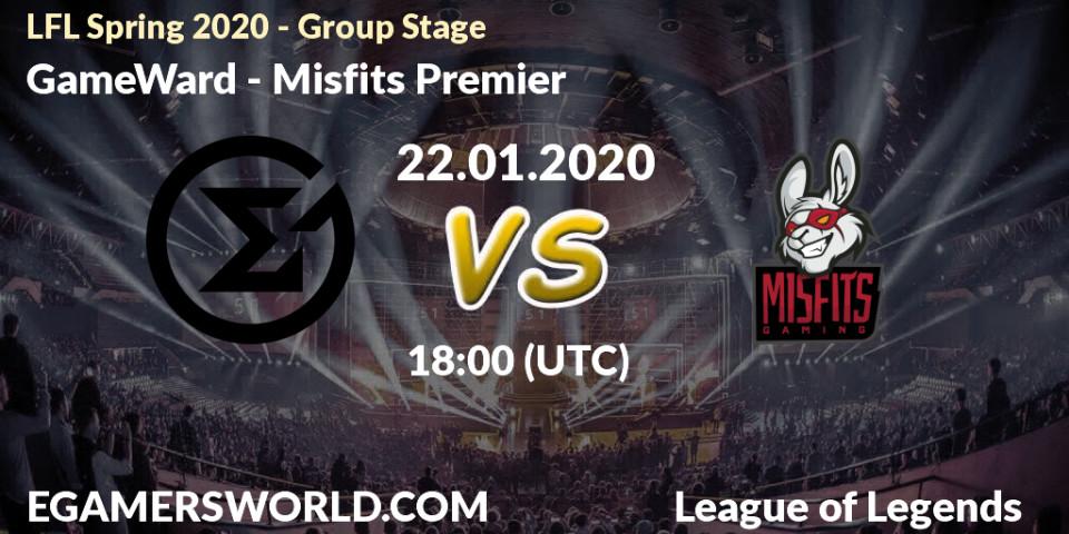 GameWard - Misfits Premier: прогноз. 22.01.20, LoL, LFL Spring 2020 - Group Stage