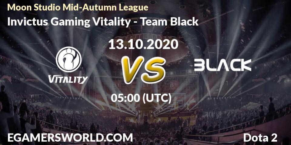 Invictus Gaming Vitality - Team Black: прогноз. 13.10.2020 at 05:22, Dota 2, Moon Studio Mid-Autumn League