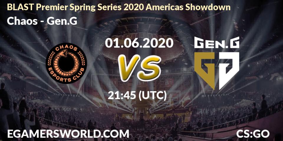 Chaos - Gen.G: прогноз. 01.06.2020 at 22:00, Counter-Strike (CS2), BLAST Premier Spring Series 2020 Americas Showdown 