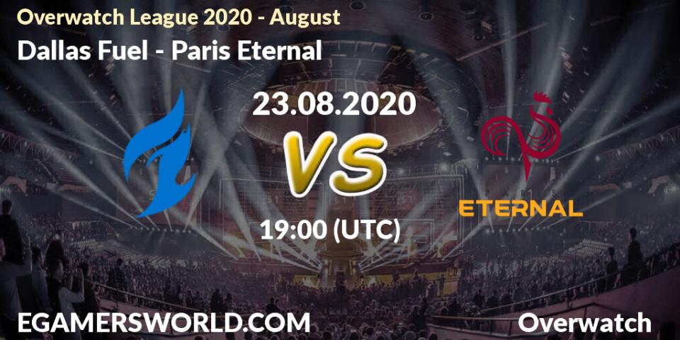 Dallas Fuel - Paris Eternal: прогноз. 23.08.2020 at 19:00, Overwatch, Overwatch League 2020 - August