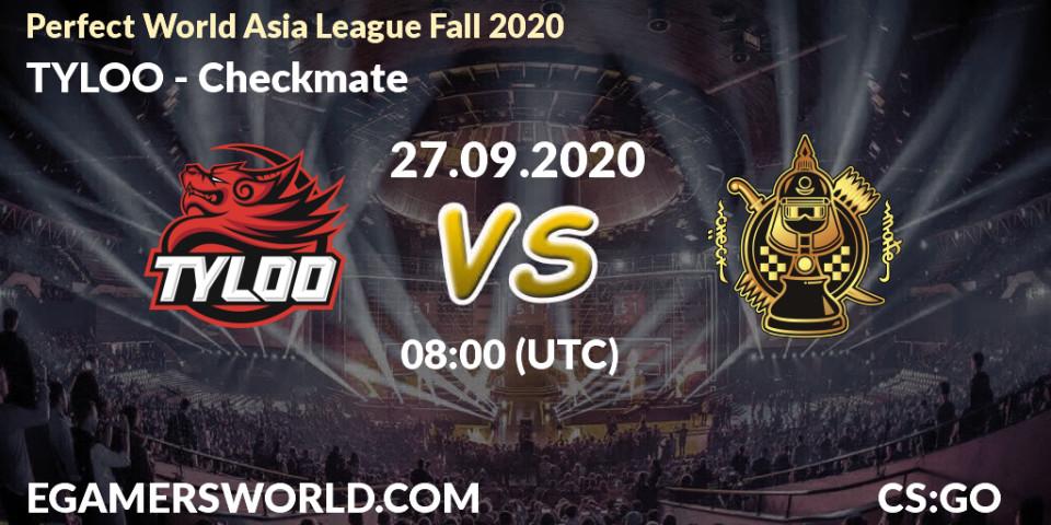 TYLOO - Checkmate: прогноз. 27.09.2020 at 07:40, Counter-Strike (CS2), Perfect World Asia League Fall 2020