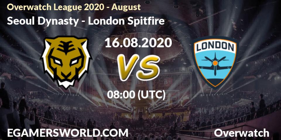 Seoul Dynasty - London Spitfire: прогноз. 16.08.2020 at 08:00, Overwatch, Overwatch League 2020 - August